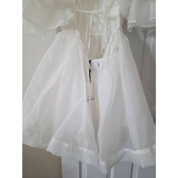 AJE ASTRID TIE BACK MINI DRESS IVORY SIZE 12 NWT $525 - Picture 9 of 12